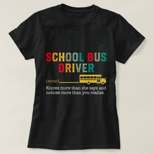 Trotse School Bus Driver Definitie Gele Bus Drive T-shirt (Design voorkant)
