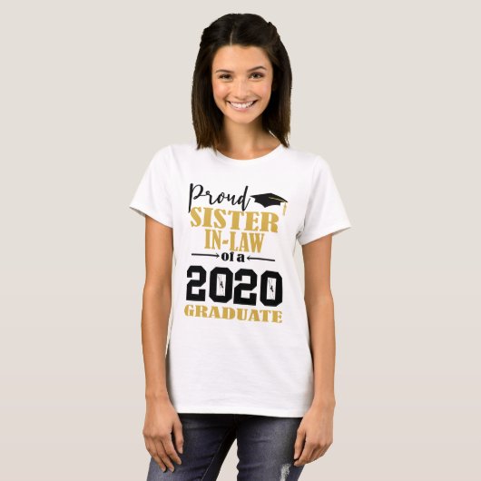 Trotse schoonzus van een afgestudeerde in 2020 t-shirt (Voorkant volledig)