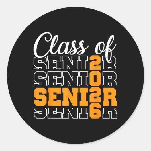 Trotse Senior 2026 Afstuderen Middelbare School Kl Ronde Sticker (Voorkant)