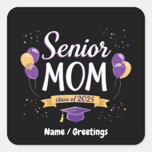 Trotse Senior Mom Class van 2025 Vierkante Sticker