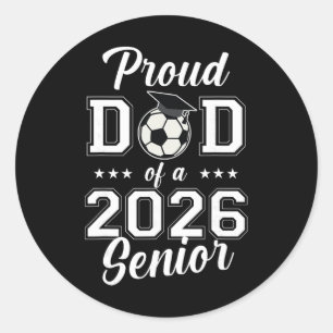 Trotse Senior Papa Voetbalclub Van 2026 Afstuderen Ronde Sticker
