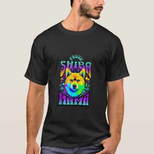 Trotse Shiba Inu Mama Corloful Trippy Tanktop (Voorkant)