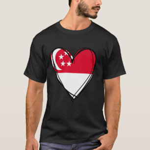Trotse Singaporeese Jongen Meisje Tante Vader Moed T-shirt