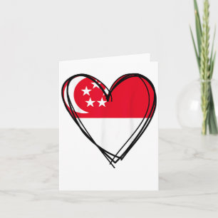 Trotse Singaporese Jongen Meisje Tante Papa Mam Si Kaart