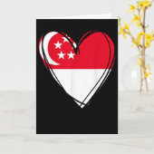 Trotse Singareaanse Jongen Meisje Tante Vader Moed Kaart (Gele Bloem)