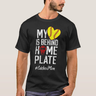 Trotse Softbal Catcher Moeder Van Een Softbal Catc T-shirt