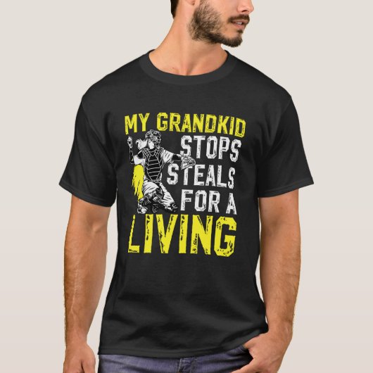 Trotse Softbal Catcher Opa Van Een Softbalvangst T-shirt (Voorkant)