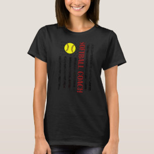 Trotse Softbal Coach US Flag Softbal Coaching T-shirt