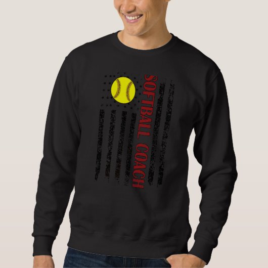 Trotse Softbal Coach US Flag Softbal Coaching Trui (Voorkant)