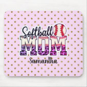 Trotse softbal moeder leven muismat (Voorkant)