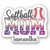 Trotse softbal moeder leven sticker (Voorkant)