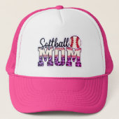 Trotse softbal moeder leven trucker pet (Voorkant)