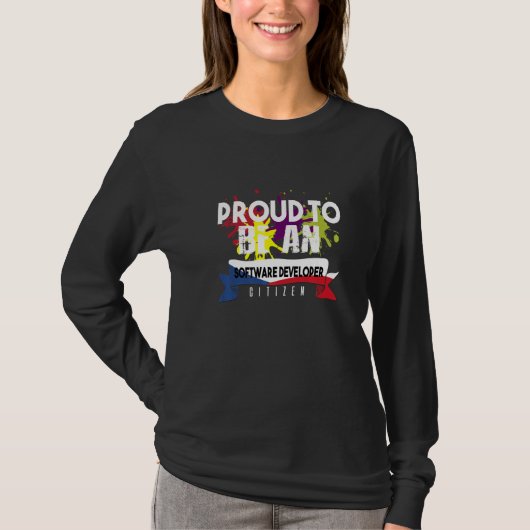 Trotse software ontwikkelaar burger beroep carrièr t-shirt (Voorkant)