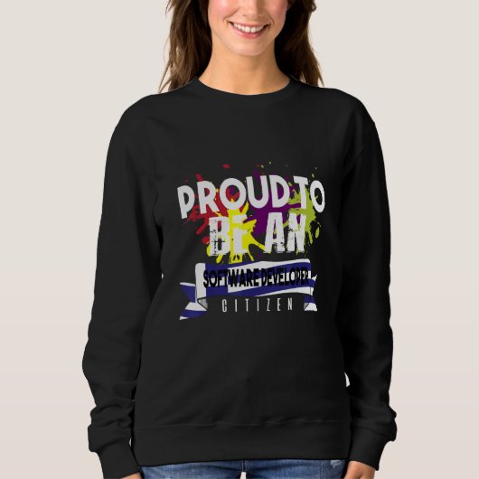 Trotse software ontwikkelaar burger beroep carrièr trui (Voorkant)