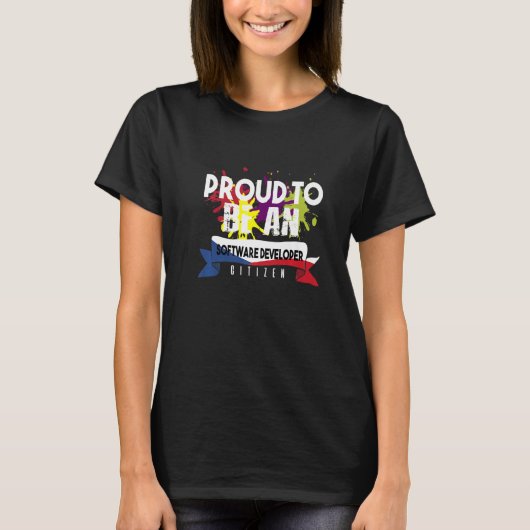 Trotse softwareontwikkelaar burger beroep carrière t-shirt (Voorkant)