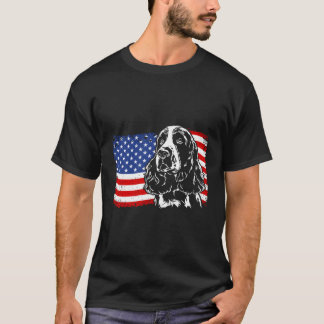 Trotse Springer Spaniel Amerikaanse vlag Patriotti T-shirt