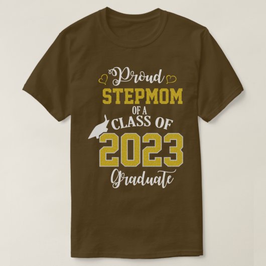 trotse stiefmoeder van 2023 afstuderen t-shirt (Design voorkant)