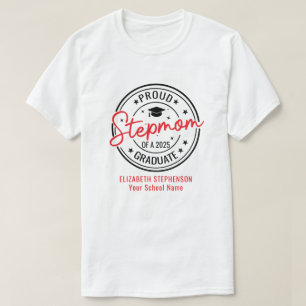 Trotse stiefmoeder van de afstuderen familie match t-shirt