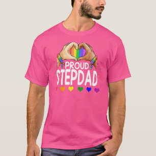 Trotse stiefvader lgbt vlag gay lesbische pride pa t-shirt