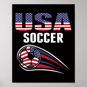 Trotse supporter van het Amerikaanse voetbalteam U Poster