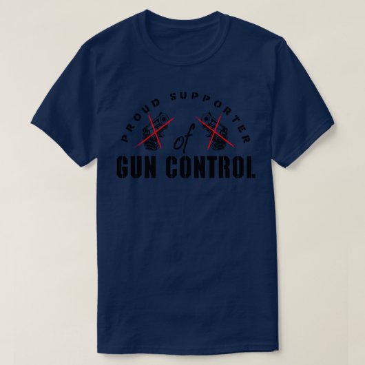 Trotse supporter van pistool control zwart t-shirt (Design voorkant)