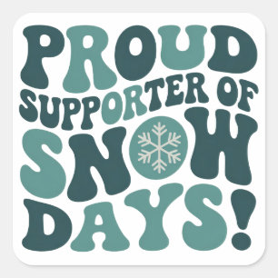 Trotse supporter van sneeuwdagen docent kerst  vierkante sticker