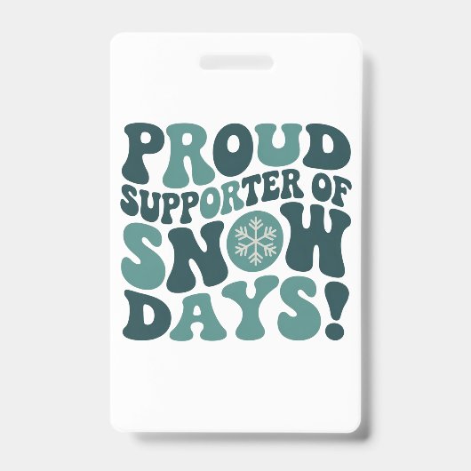 Trotse supporter van sneeuwdagen leraar kerst badge (Voorzijde)
