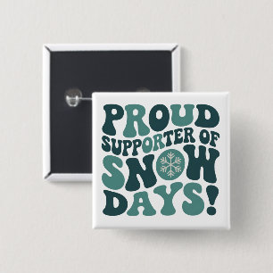 Trotse supporter van sneeuwdagen leraar kerst vierkante button 5,1 cm