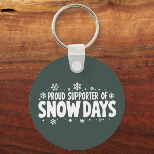 Trotse supporter van sneeuwdagen Winter Sneeuwvlok Sleutelhanger