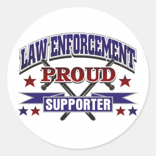 Trotse supporter voor ordehandhaving ronde sticker (Voorkant)