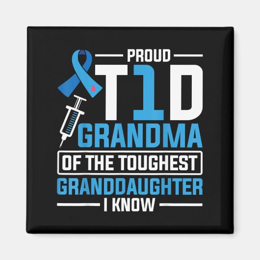 Trotse T1d Oma Opa Diabetes Type 1 Magneet (Voorkant)