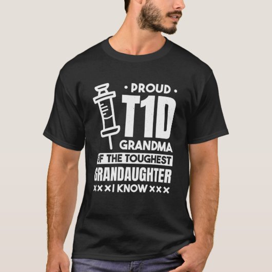 Trotse T1D oma van de zwaarste kleindochter Dia T-shirt (Voorkant)