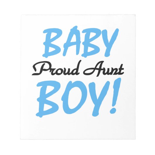 Trotse Tante Baby Boy T-shirts en geschenken Notitieblok (Voorkant)
