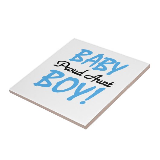 Trotse Tante Baby Boy T-shirts en geschenken Tegeltje (Zijkant)
