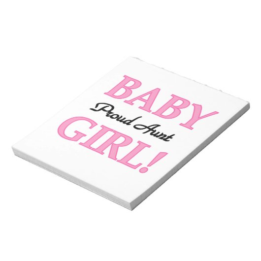Trotse Tante Baby Meisje T-shirts en geschenken Notitieblok (Linkerzijde)