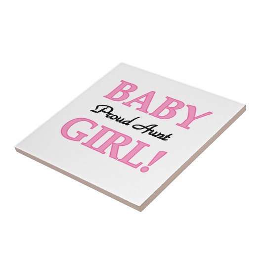 Trotse Tante Baby Meisje T-shirts en geschenken Tegeltje (Zijkant)