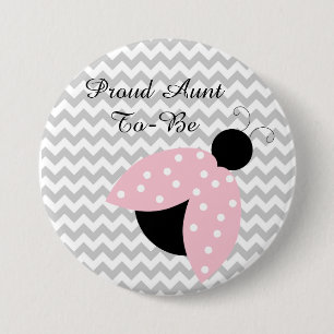 "Trotse tante om te zijn" Roze lieveheersbeestje B Ronde Button 7,6 Cm