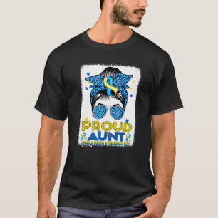 Trotse tante rommelige knot luipaard bril autisme t-shirt
