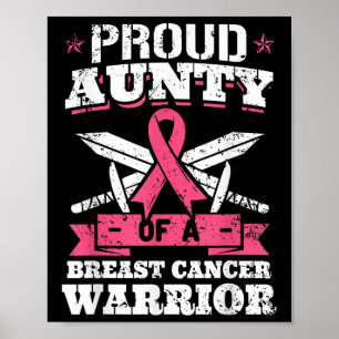 Trotse tante van borstkanker krijger roze Awarenes Poster