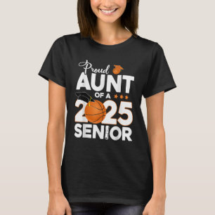 Trotse tante van een 2025 senior basketbal Afstude T-shirt