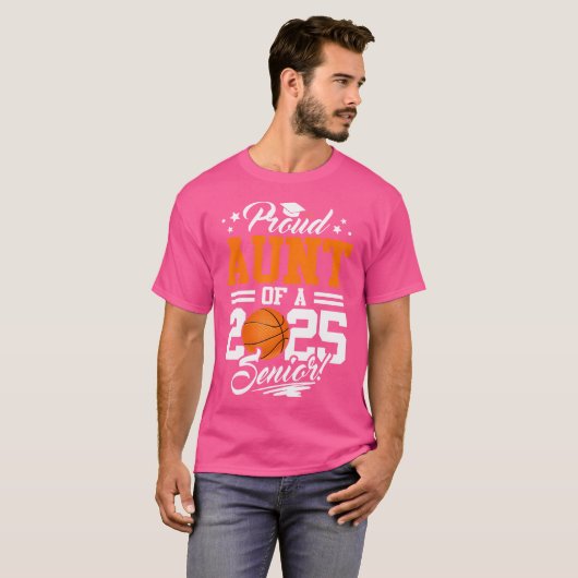 Trotse tante van een 2025 senior basketbal Afstude T-shirt (Voorkant volledig)