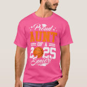 Trotse tante van een 2025 senior basketbal Afstude T-shirt (Voorkant)