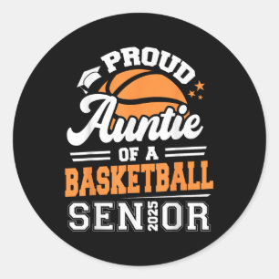 Trotse tante van een 2025 Senior Basketbal Graduat Ronde Sticker