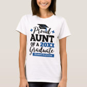 Trotse tante van een afstuderen zwart blauw t-shirt (Voorkant)
