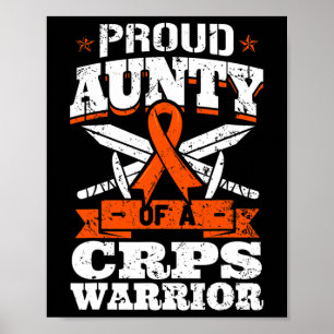 Trotse tante van een CRPS Warrior RSD Awareness Ri Poster