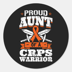 Trotse tante van een CRPS Warrior RSD Awareness Ri Ronde Sticker
