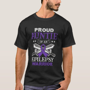 Trotse tante van een epilepsie krijger familie mat t-shirt