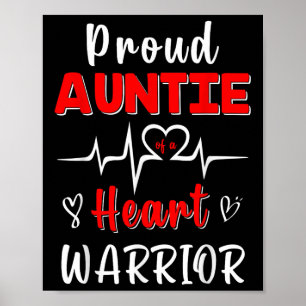 Trotse tante van een Heart Warrior CHD Awareness-e Poster