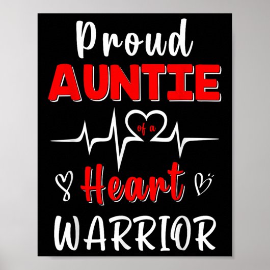 Trotse tante van een Heart Warrior CHD Awareness-e Poster (Voorkant)