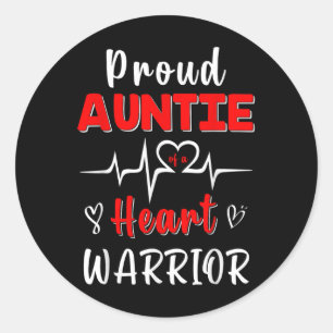 Trotse tante van een Heart Warrior CHD Awareness-e Ronde Sticker